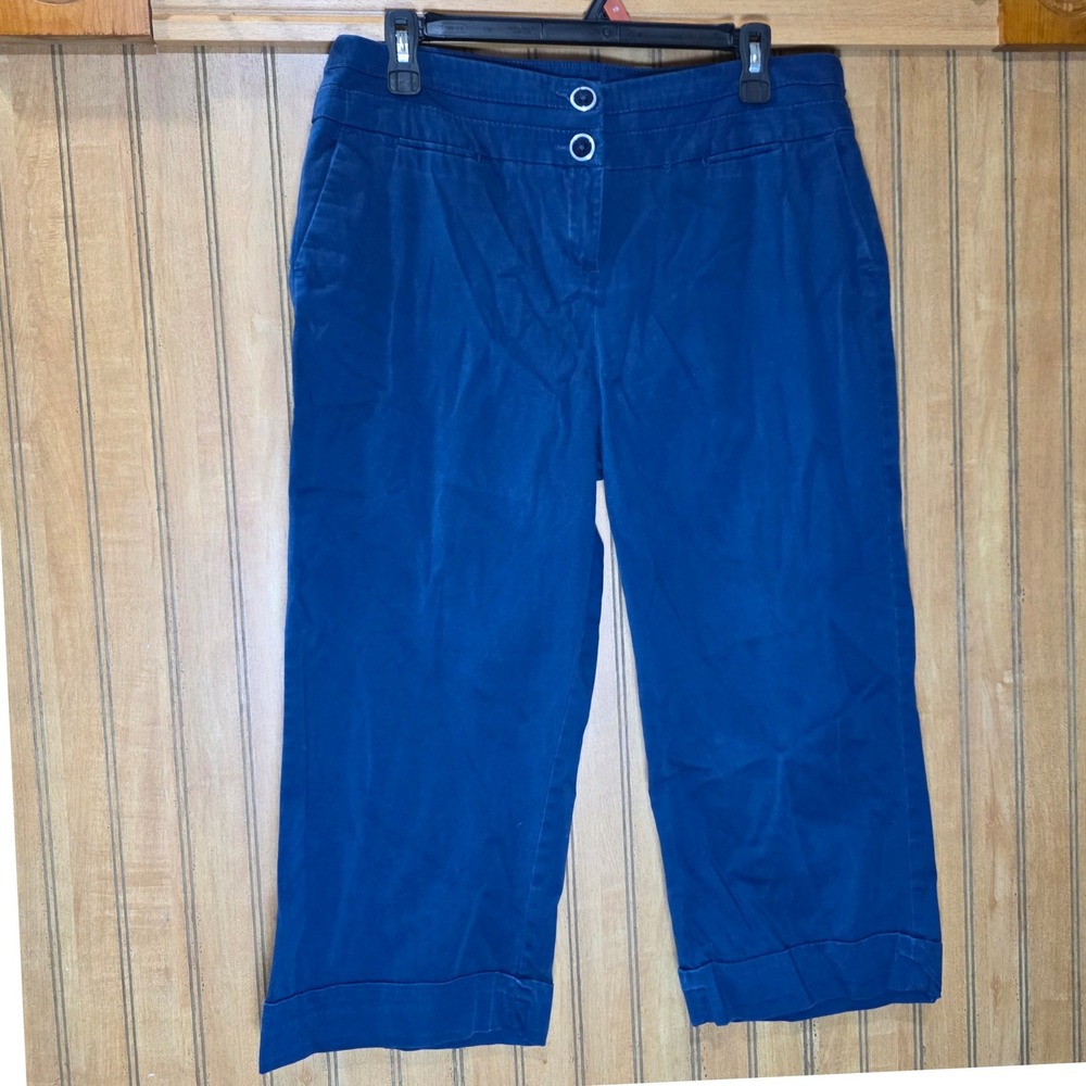 Dressbarn Blue Cropped Pants Women's Size‎ 12 Casual Career